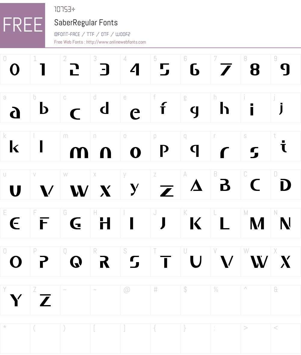 Saber Font Screenshots