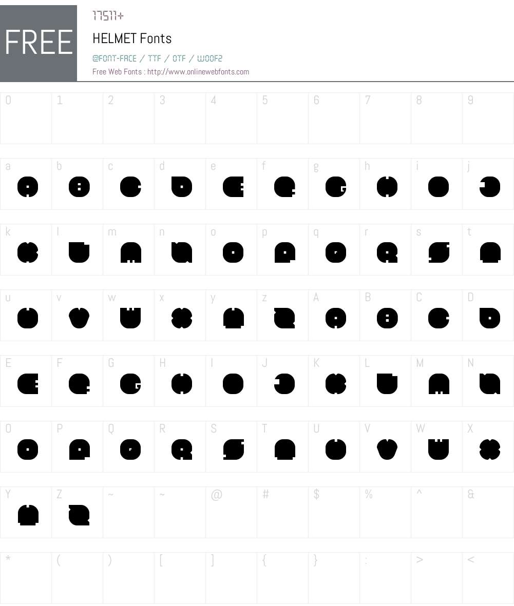 HELMET Font Screenshots