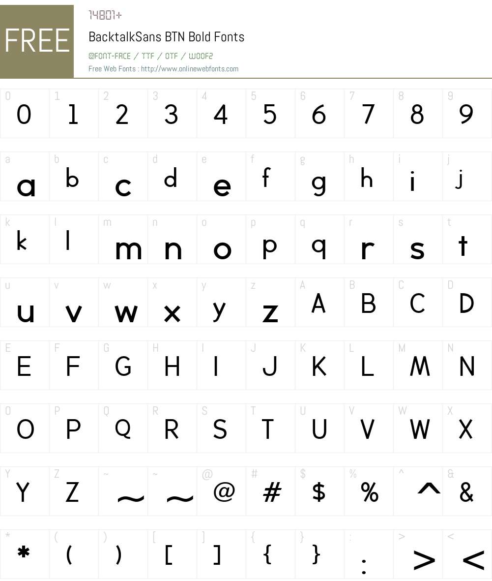 BacktalkSans BTN Font Screenshots