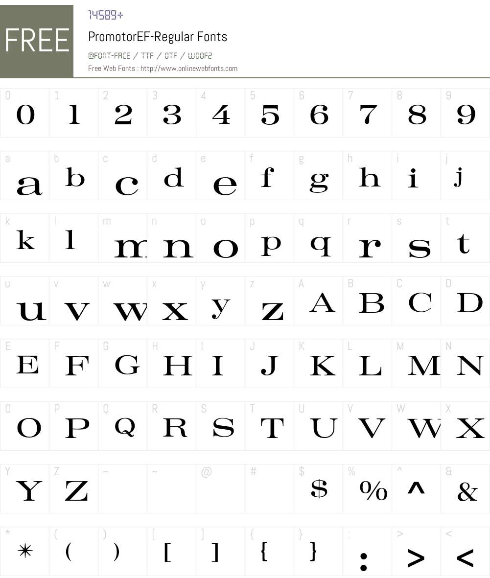 PromotorEF Font Screenshots