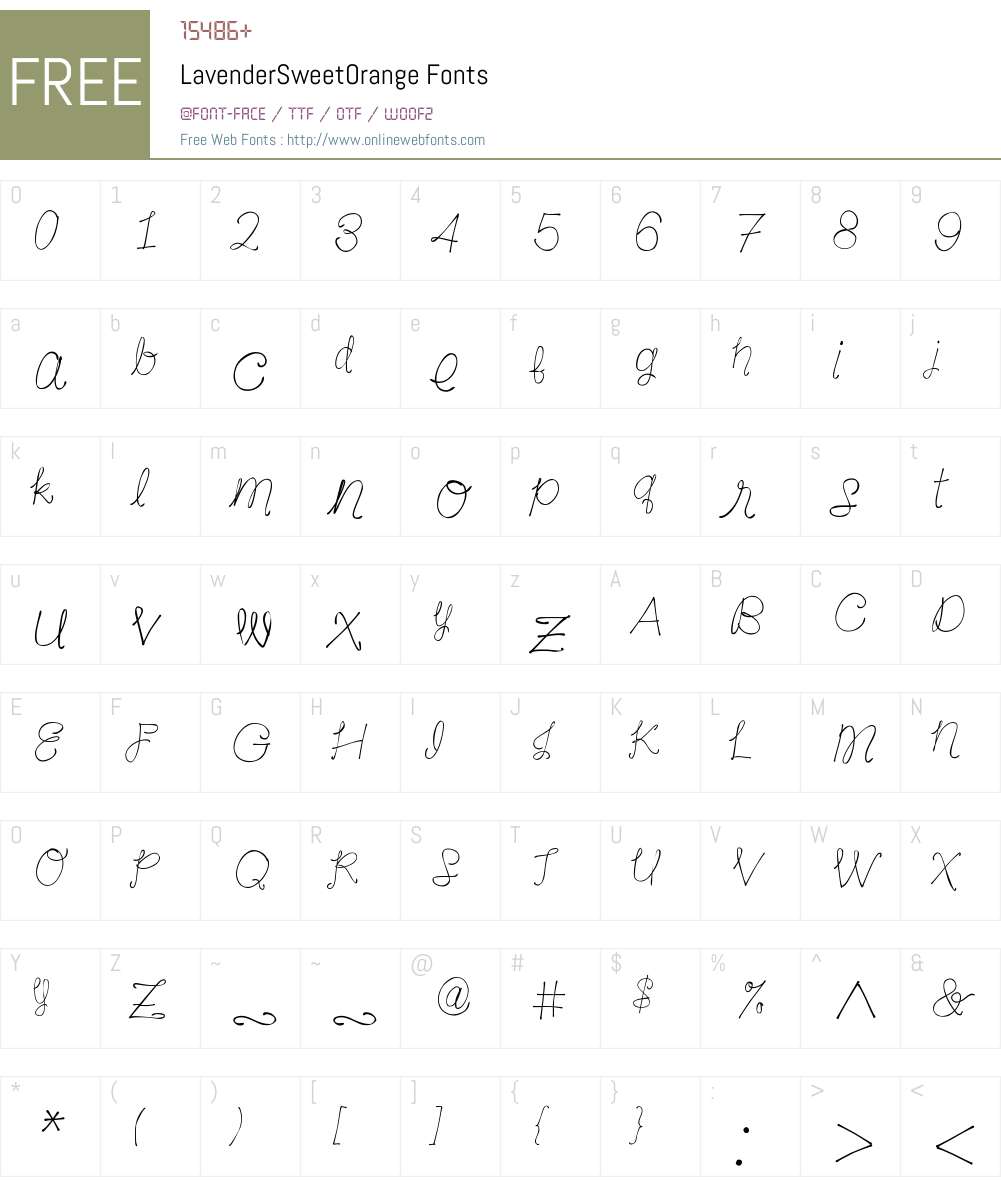 LavenderSweetOrange Font Screenshots