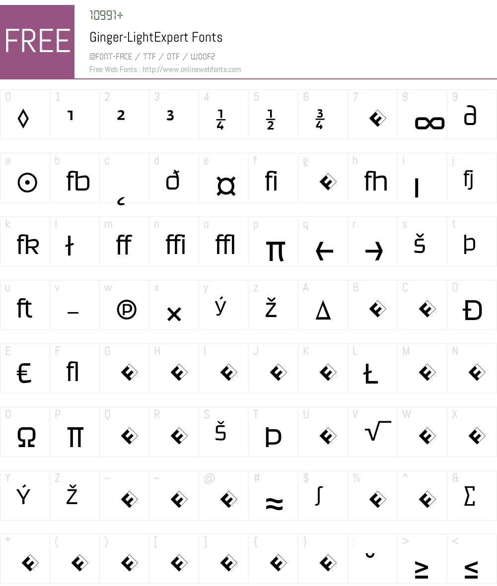 Ginger-LightExpert Font Screenshots