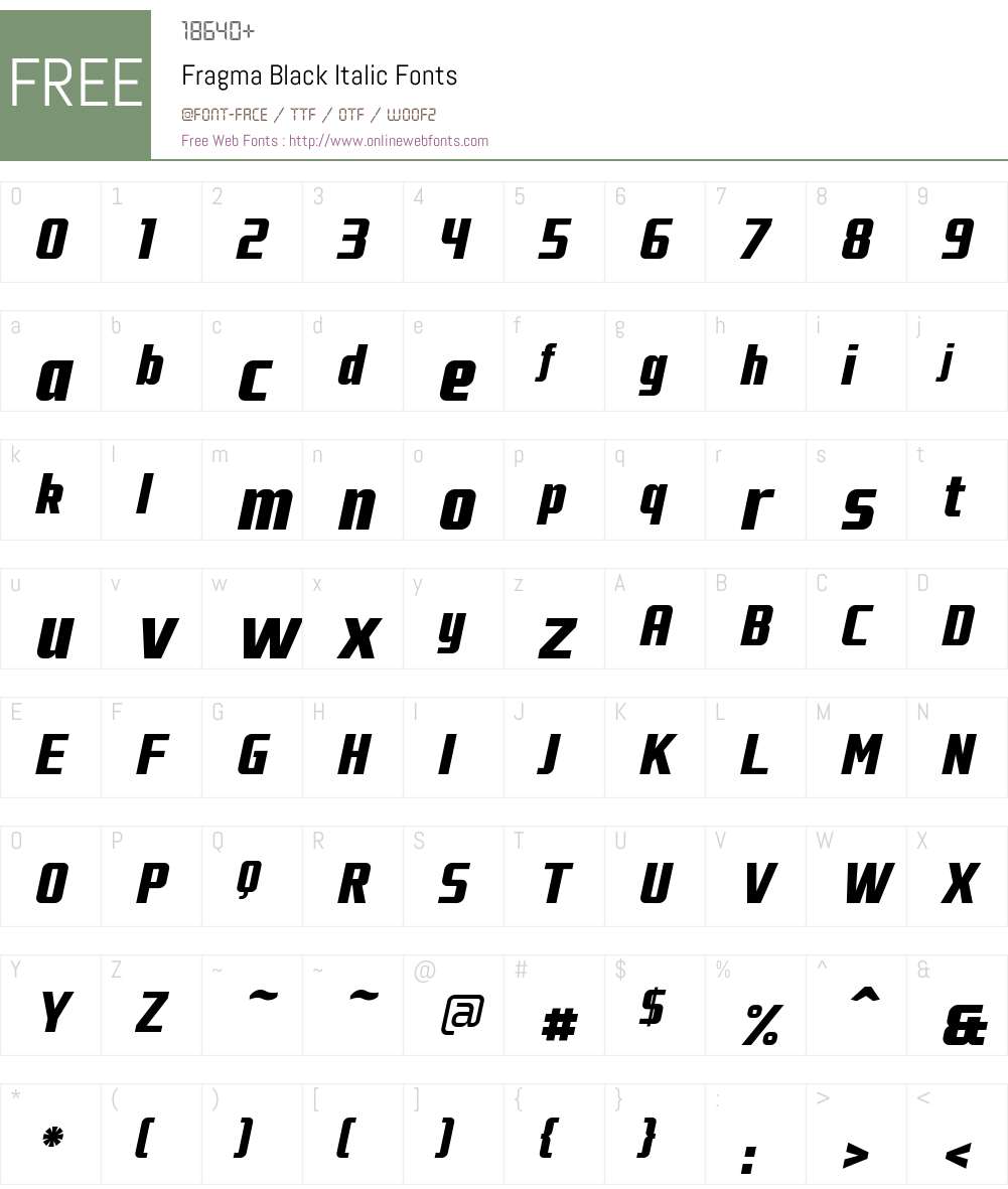 Fragma Font Screenshots