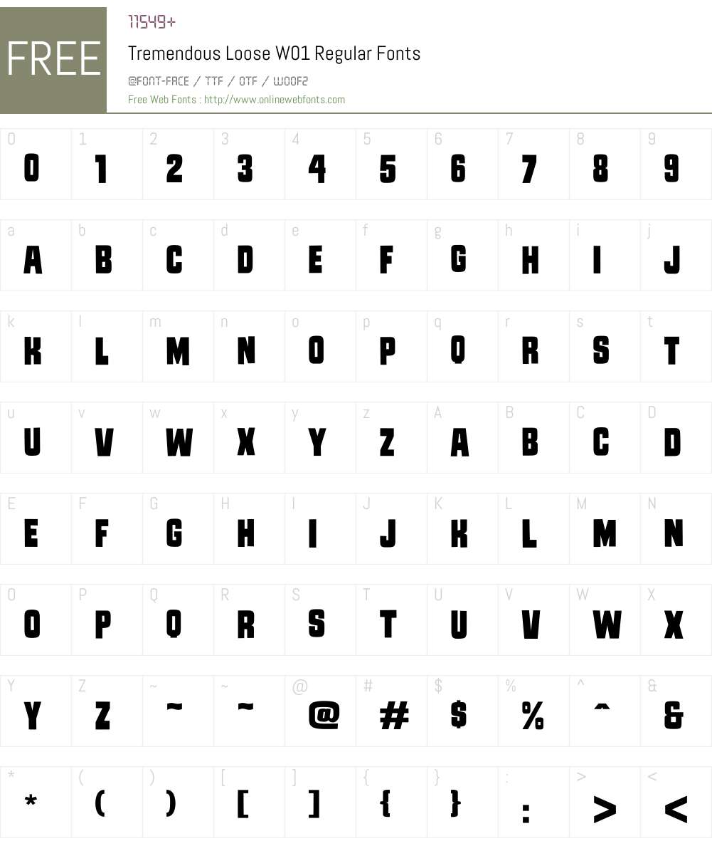 TremendousLooseW01-Regular Font Screenshots