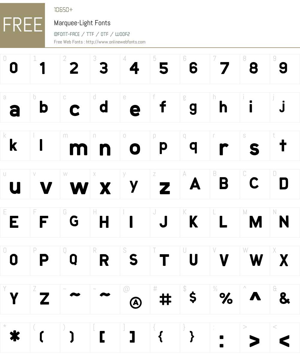 Marquee Font Screenshots