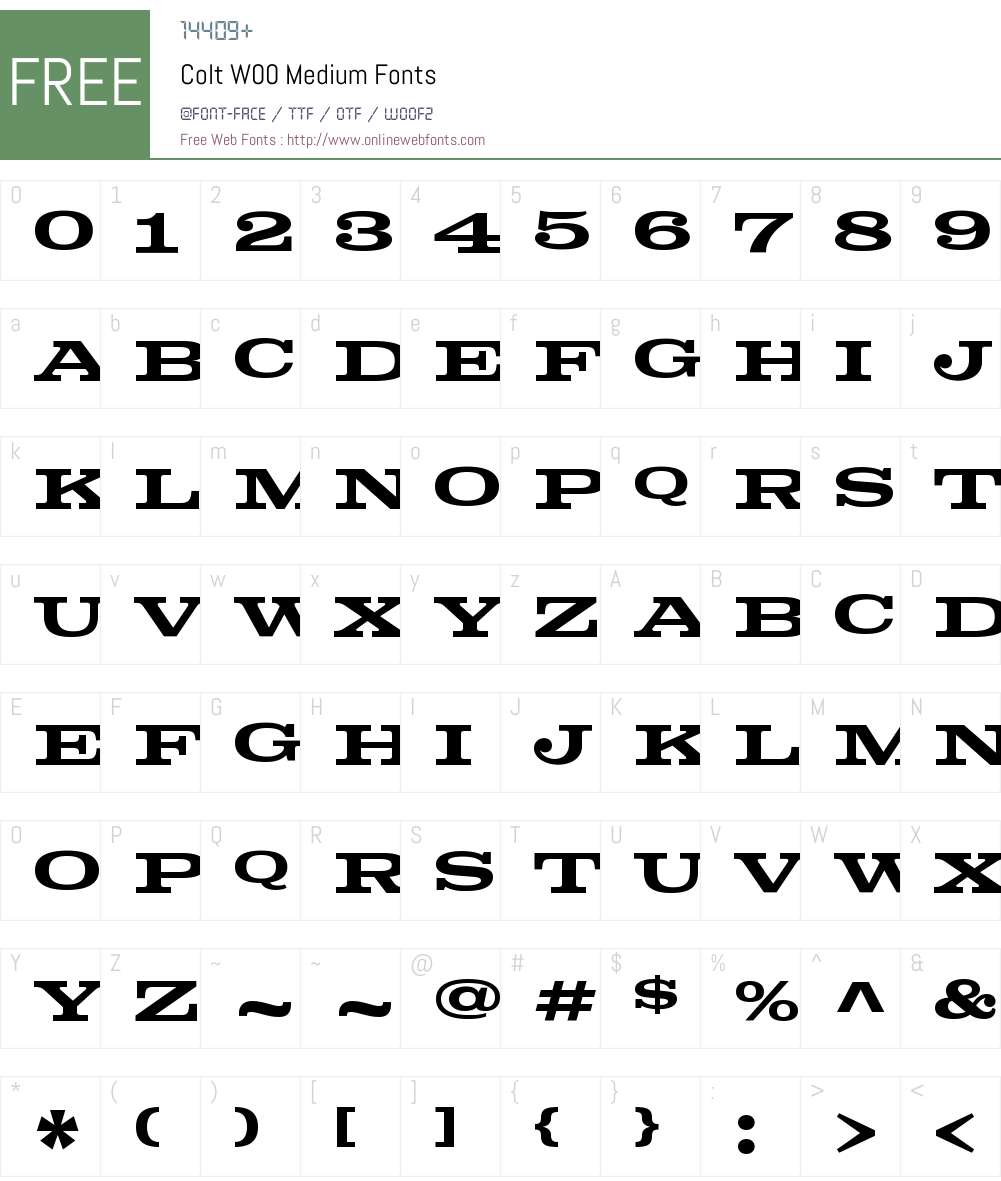 ColtW00-Medium Font Screenshots