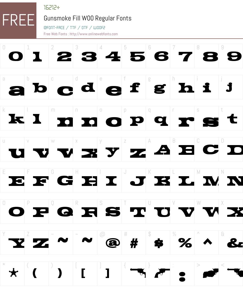 GunsmokeFillW00-Regular Font Screenshots