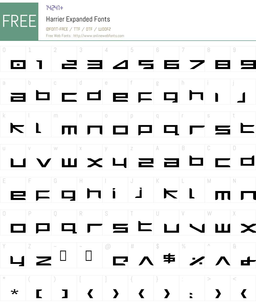 Harrier Expanded Font Screenshots