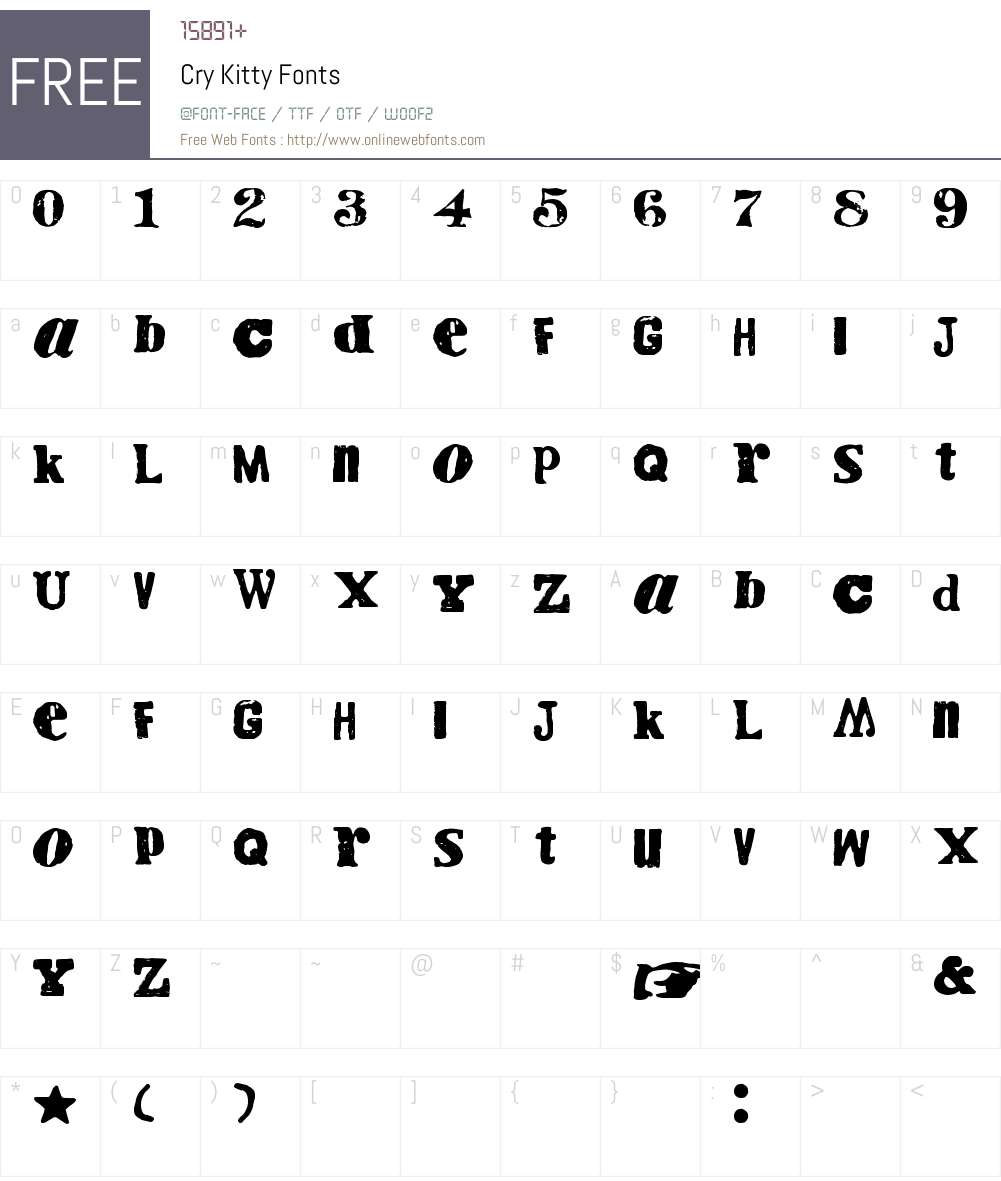 Cry Kitty Font Screenshots