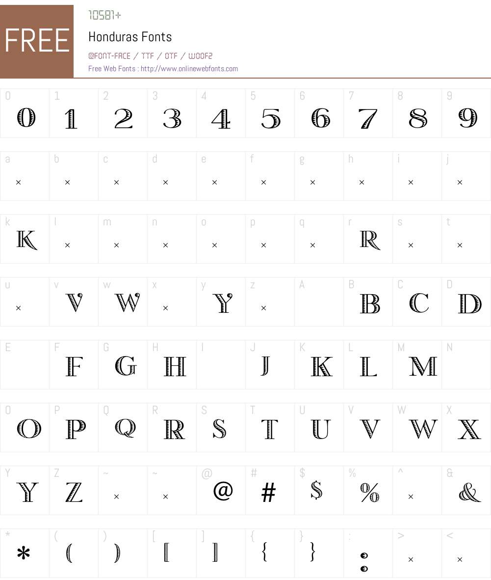 Honduras Font Screenshots