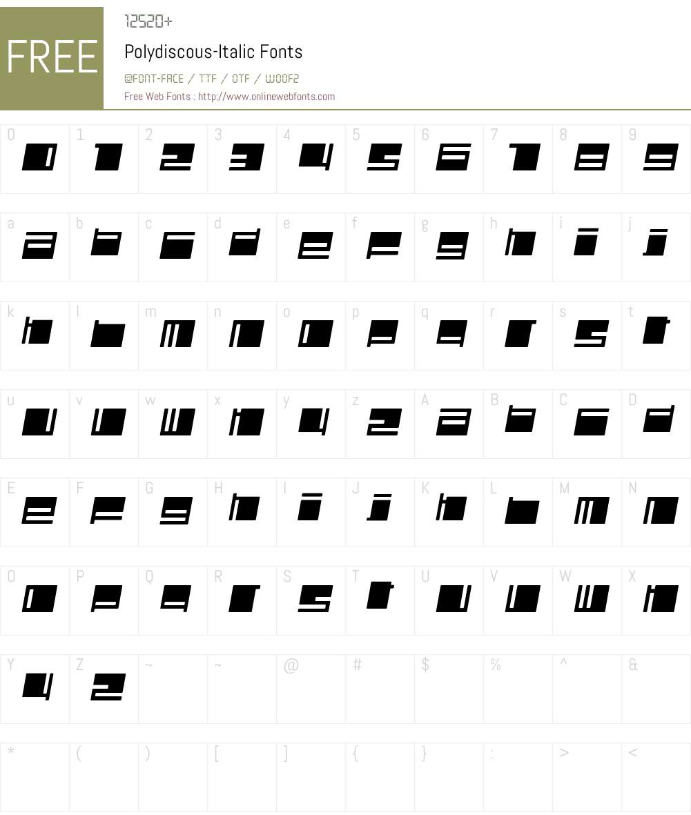 Polydiscous Font Screenshots
