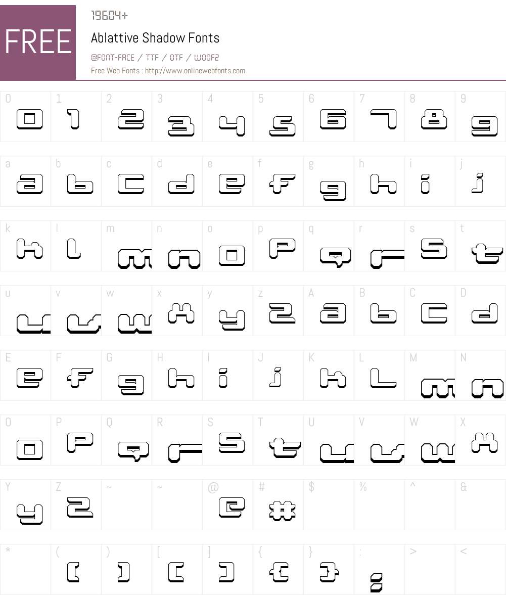 Ablattive Font Screenshots