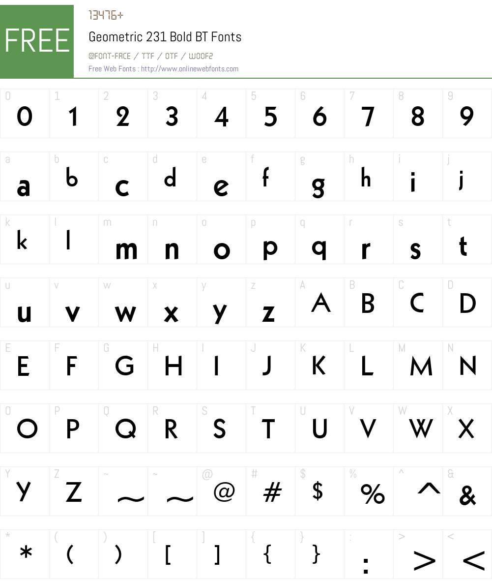 Geometr231 BT Font Screenshots