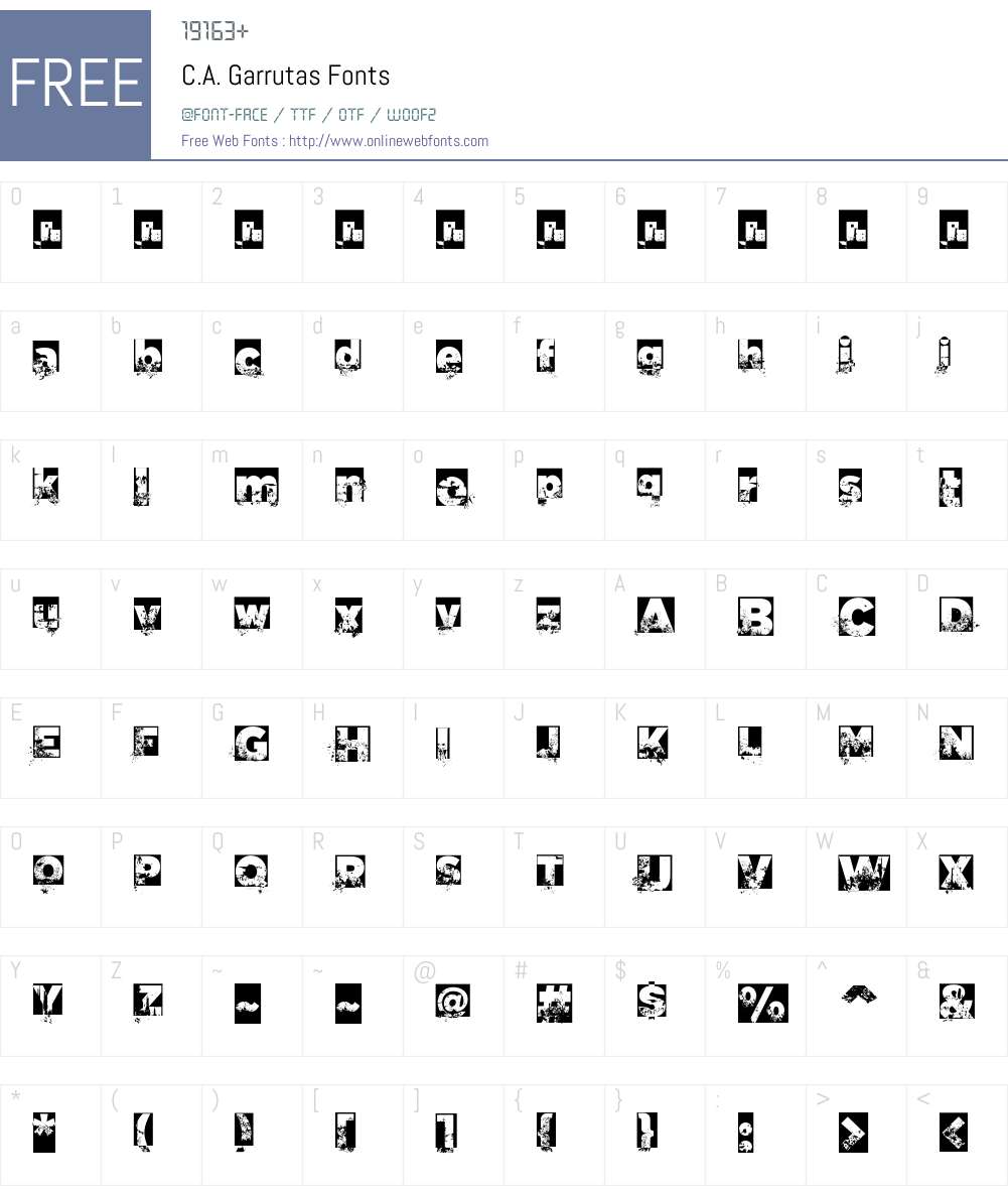 C.A. Garrutas Font Screenshots