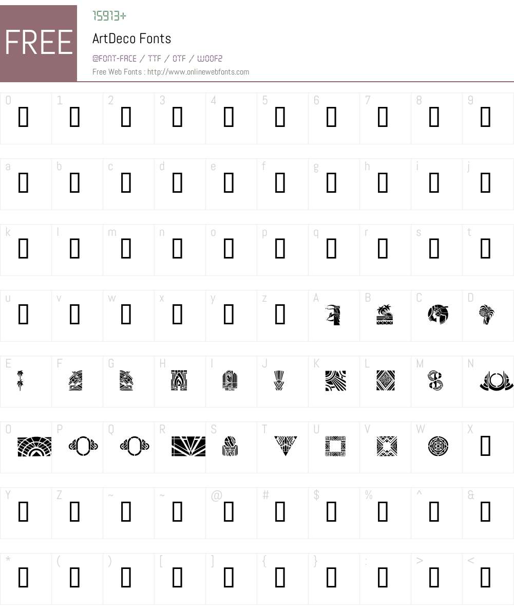 ArtDeco Font Screenshots