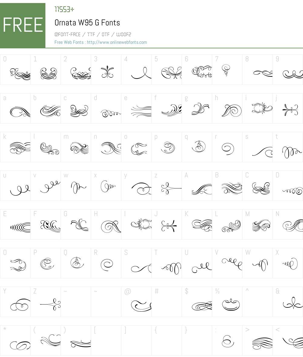 OrnataW95-G Font Screenshots