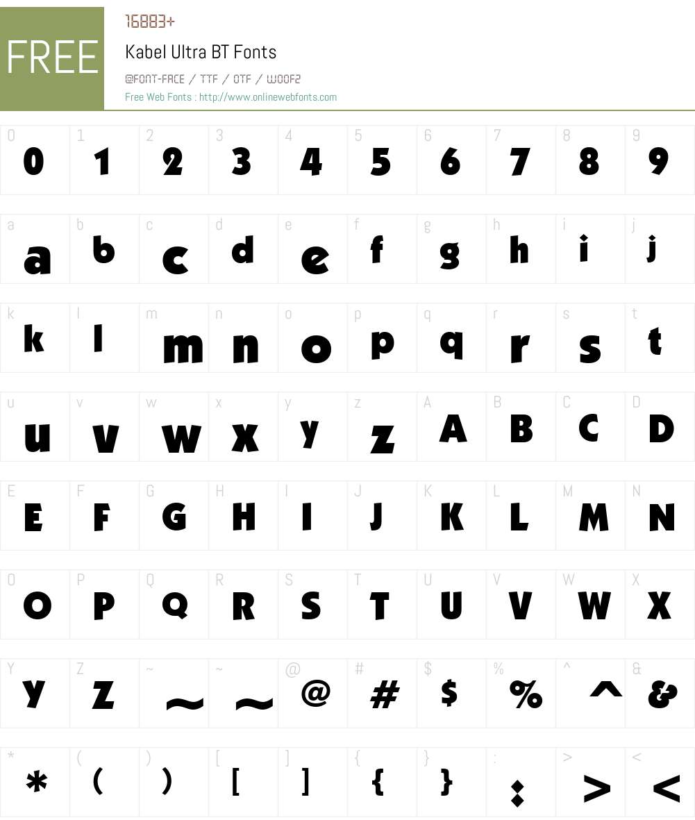 Kabel Ult BT Font Screenshots