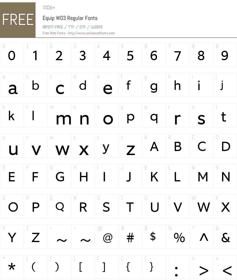 EquipW03-Regular Font Screenshots