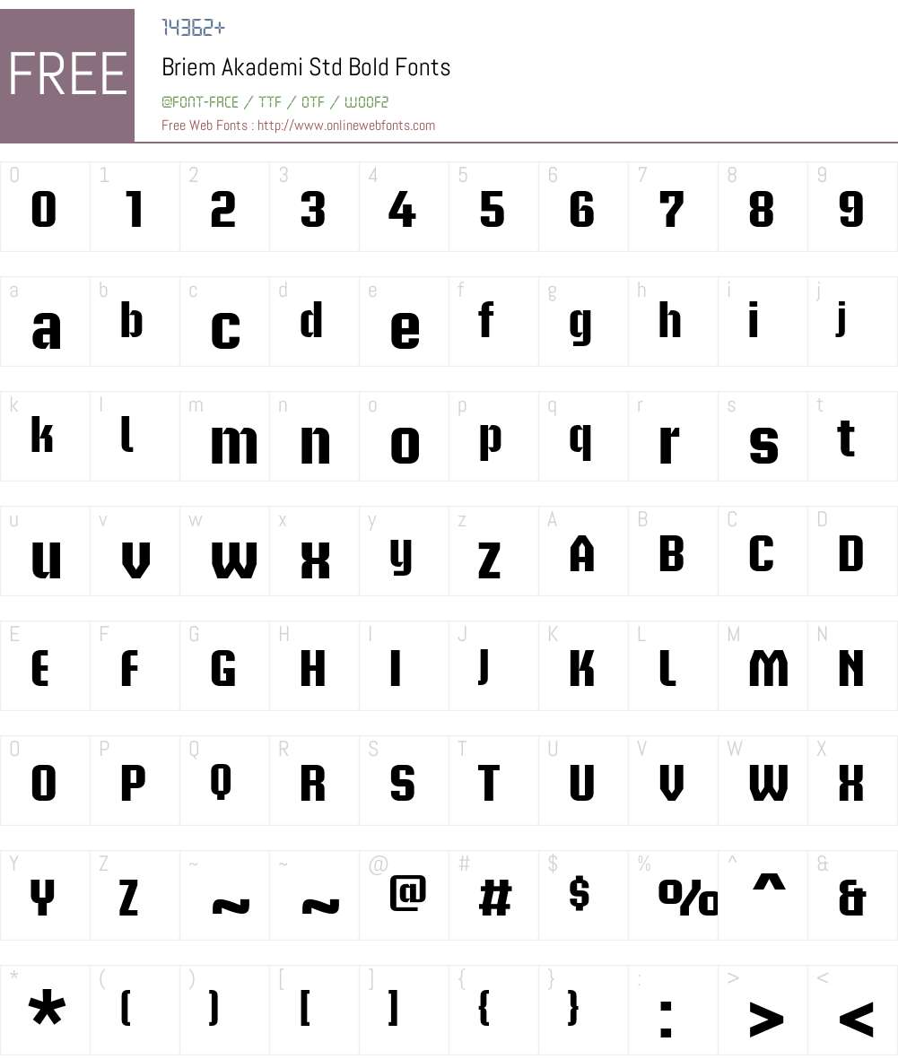 Briem Akademi Std Font Screenshots