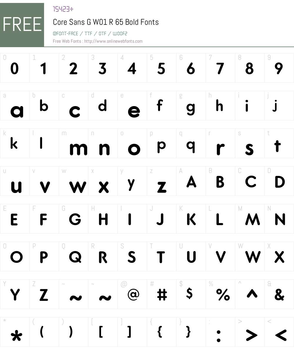 CoreSansGW01-R65Bold Font Screenshots