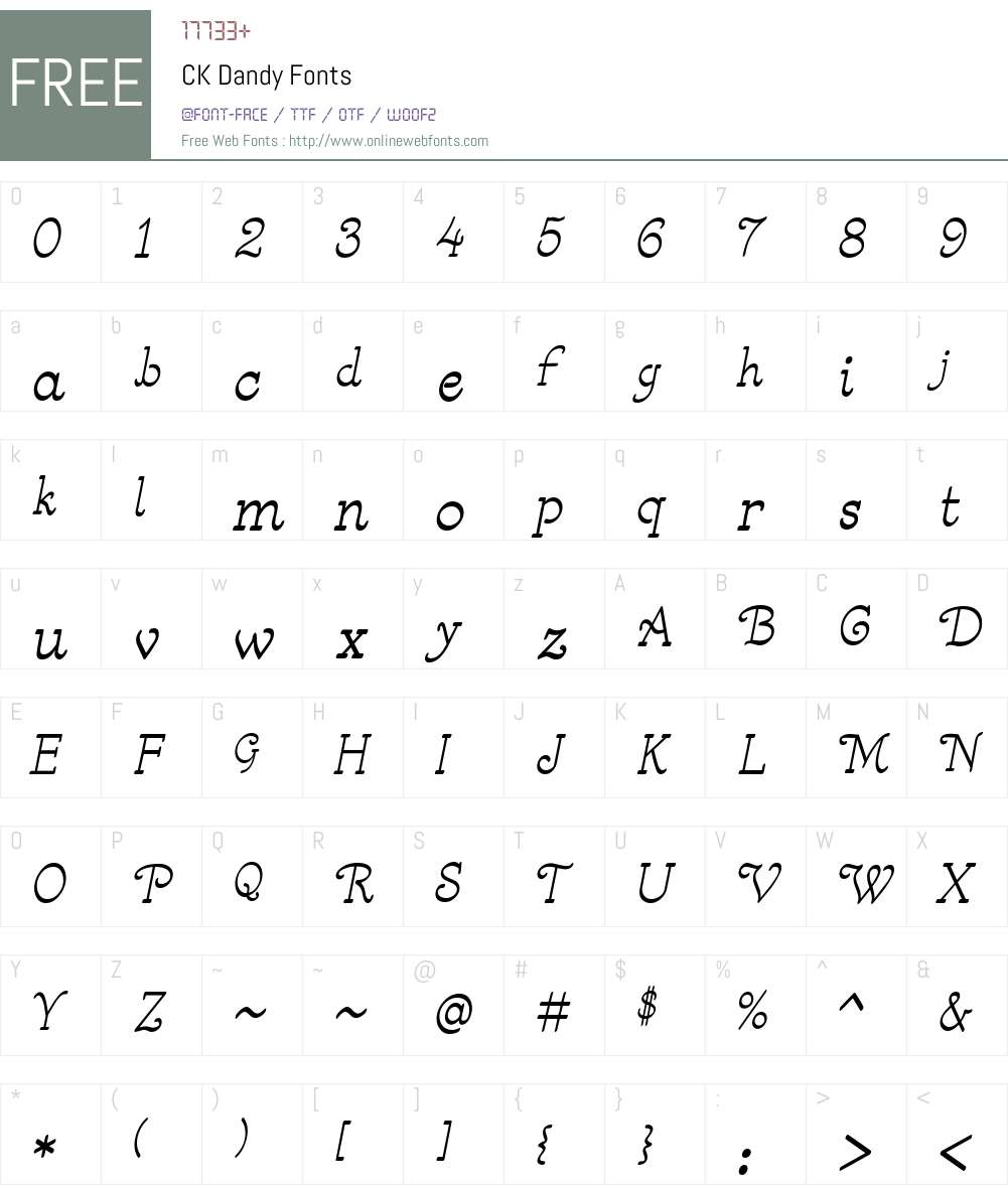 CK Dandy Font Screenshots