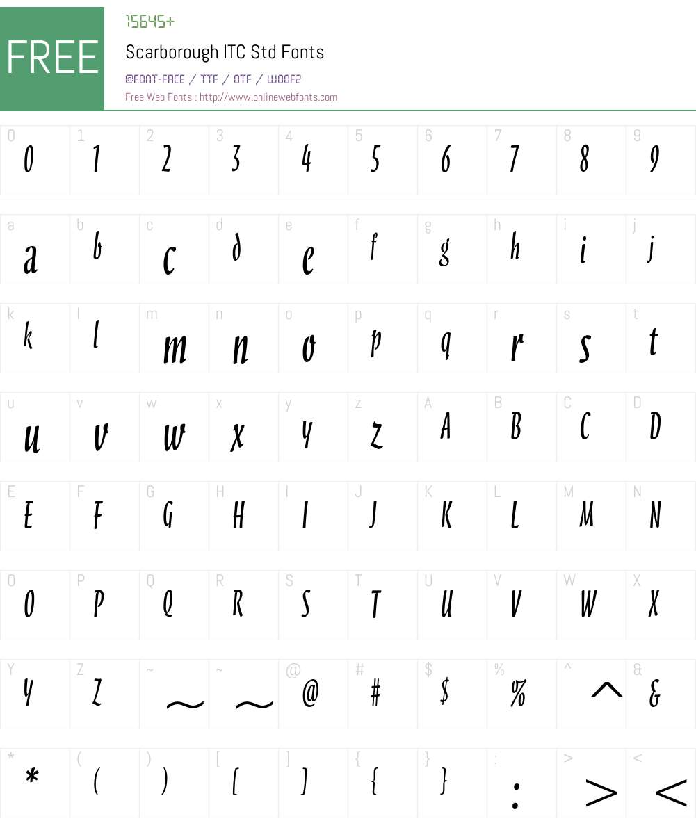 Scarborough ITC Std Font Screenshots