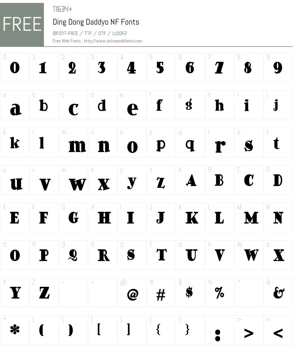 Ding Dong Daddyo NF Font Screenshots