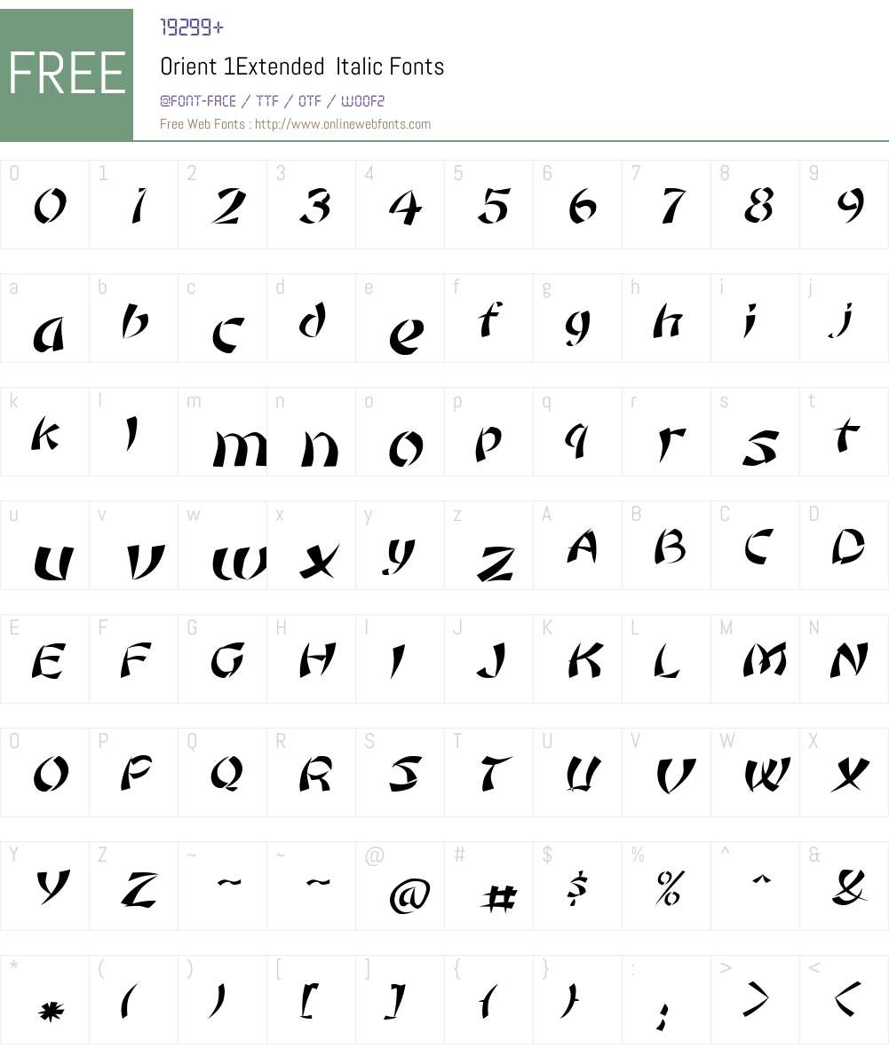 Orient 1Extended Font Screenshots