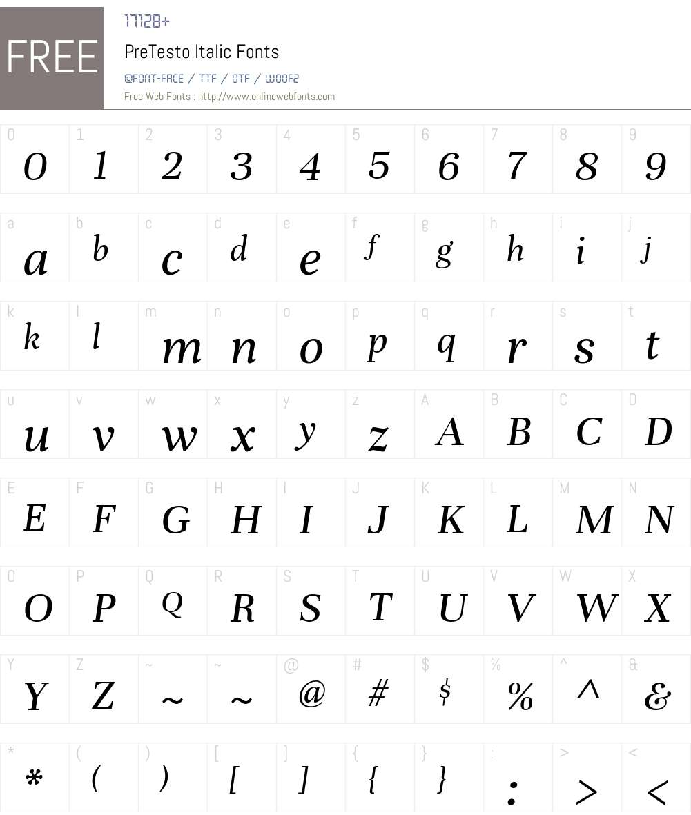 PreTesto 2.008 Fonts Free Download - OnlineWebFonts.COM