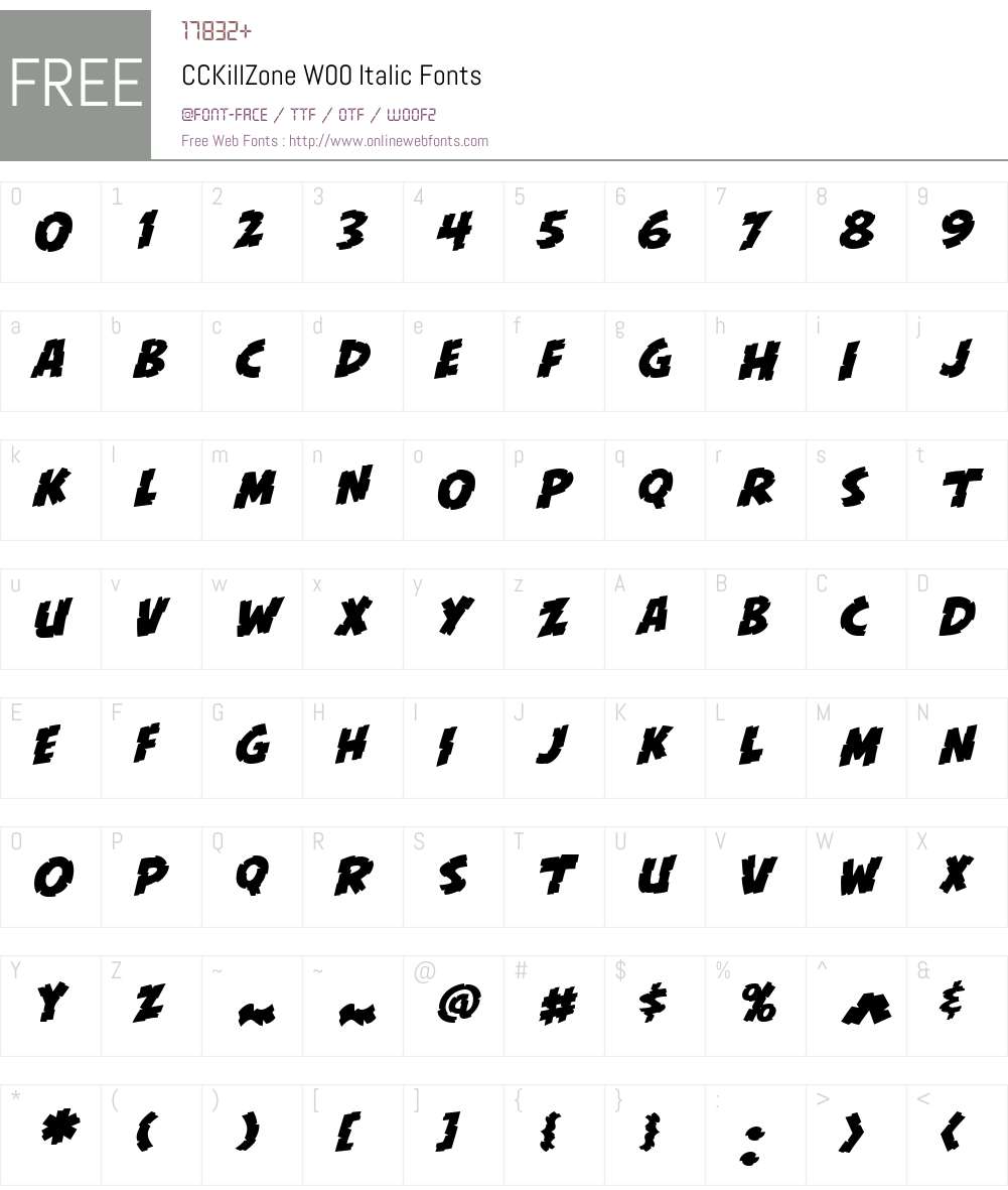 CCKillZoneW00-Italic Font Screenshots