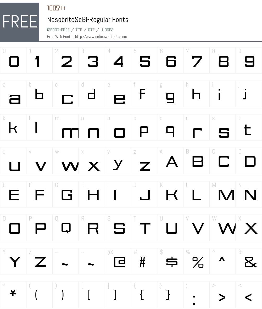 Nesobrite Font Screenshots
