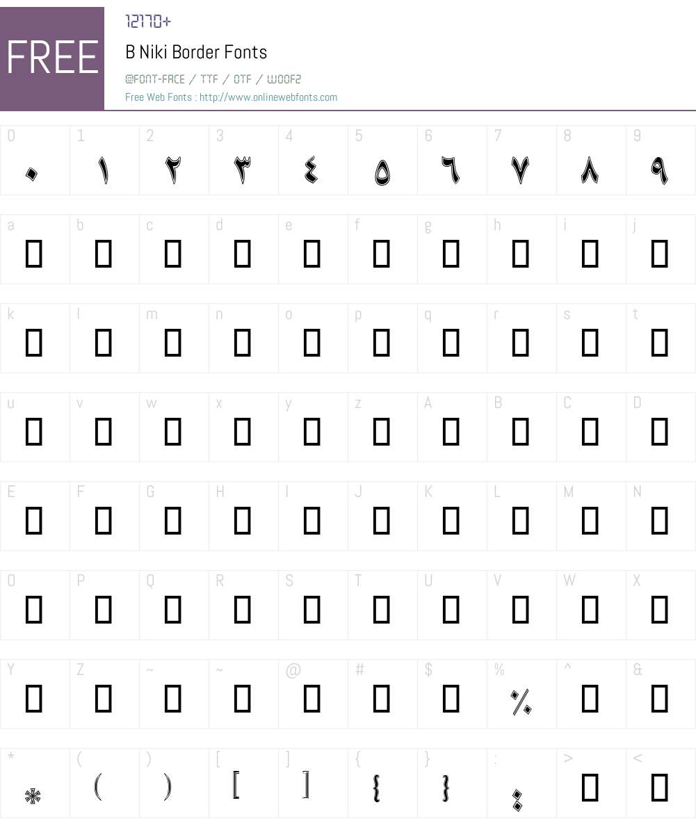 B Niki Border Font Screenshots