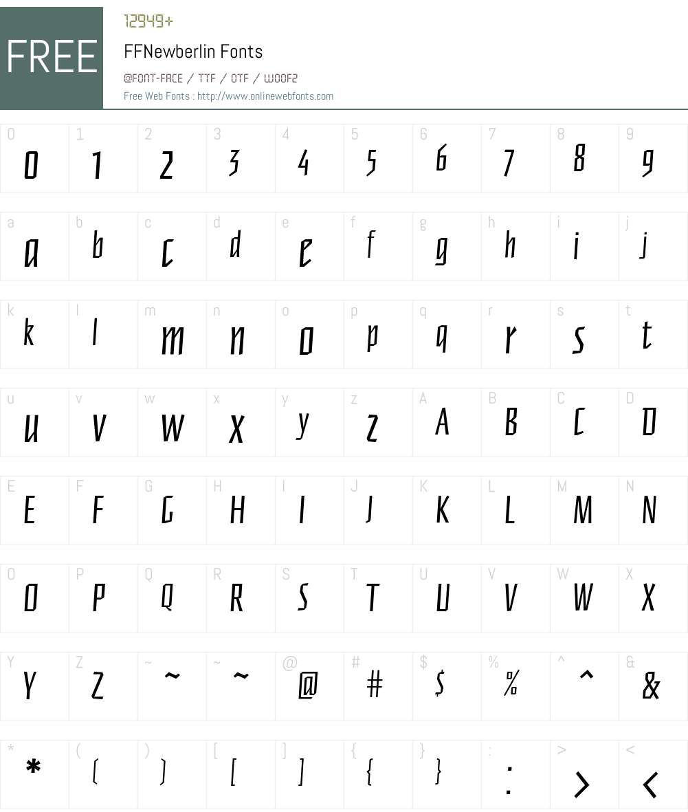 FFNewberlin Font Screenshots