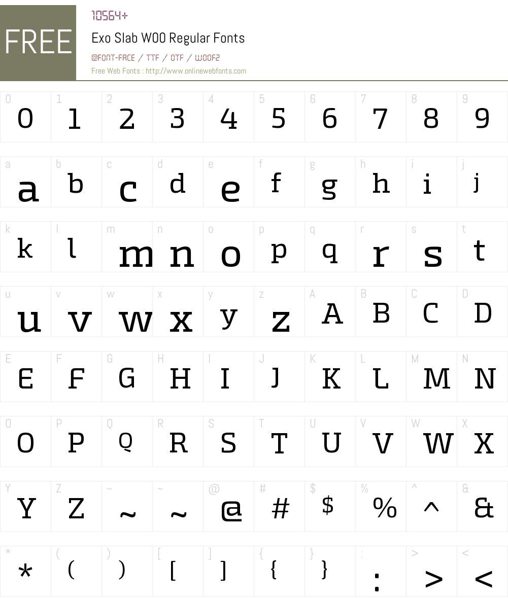 ExoSlabW00-Regular Font Screenshots