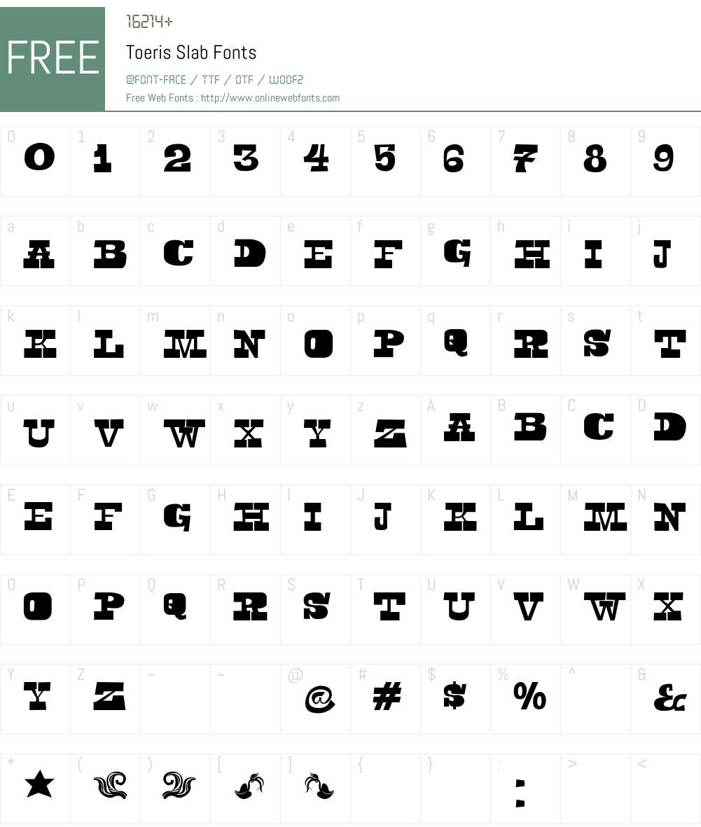 Toeris Font Screenshots
