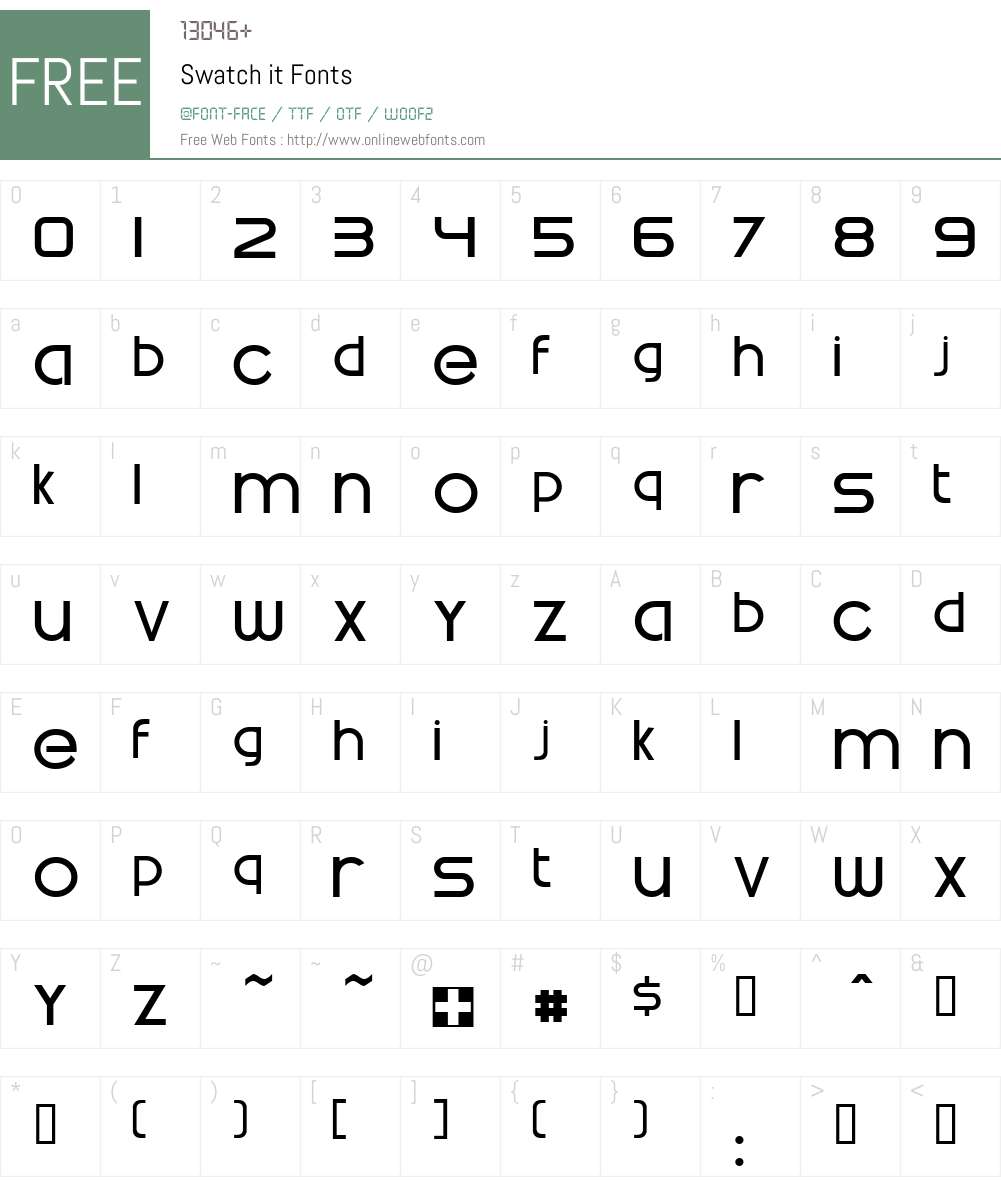Swatch it Font Screenshots
