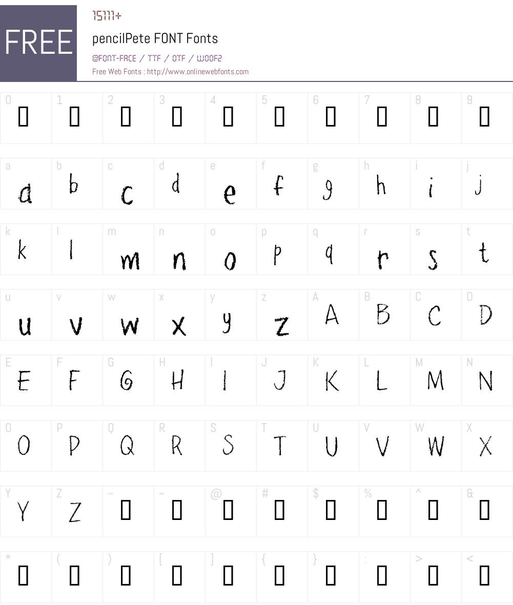 pencilPete FONT Font Screenshots