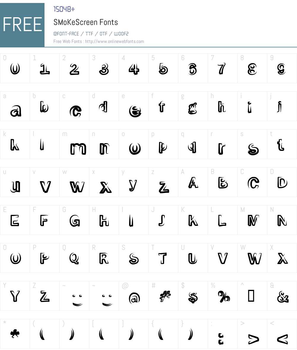SMoKeScreen Font Screenshots