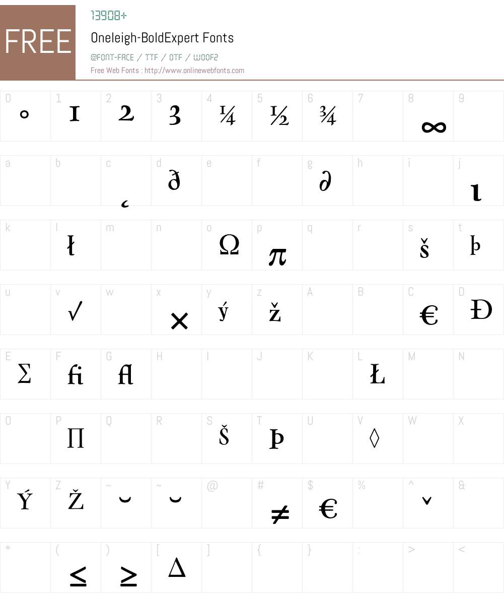 Oneleigh Font Screenshots