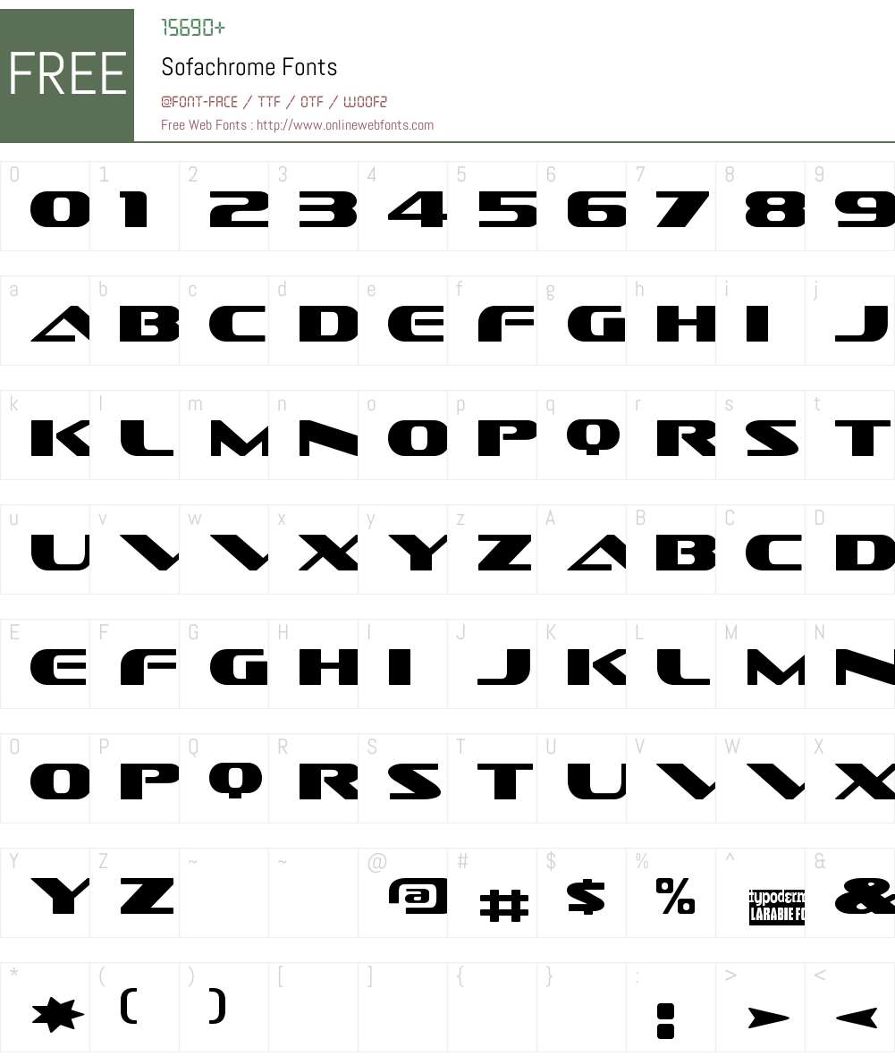 Sofachrome Font Screenshots