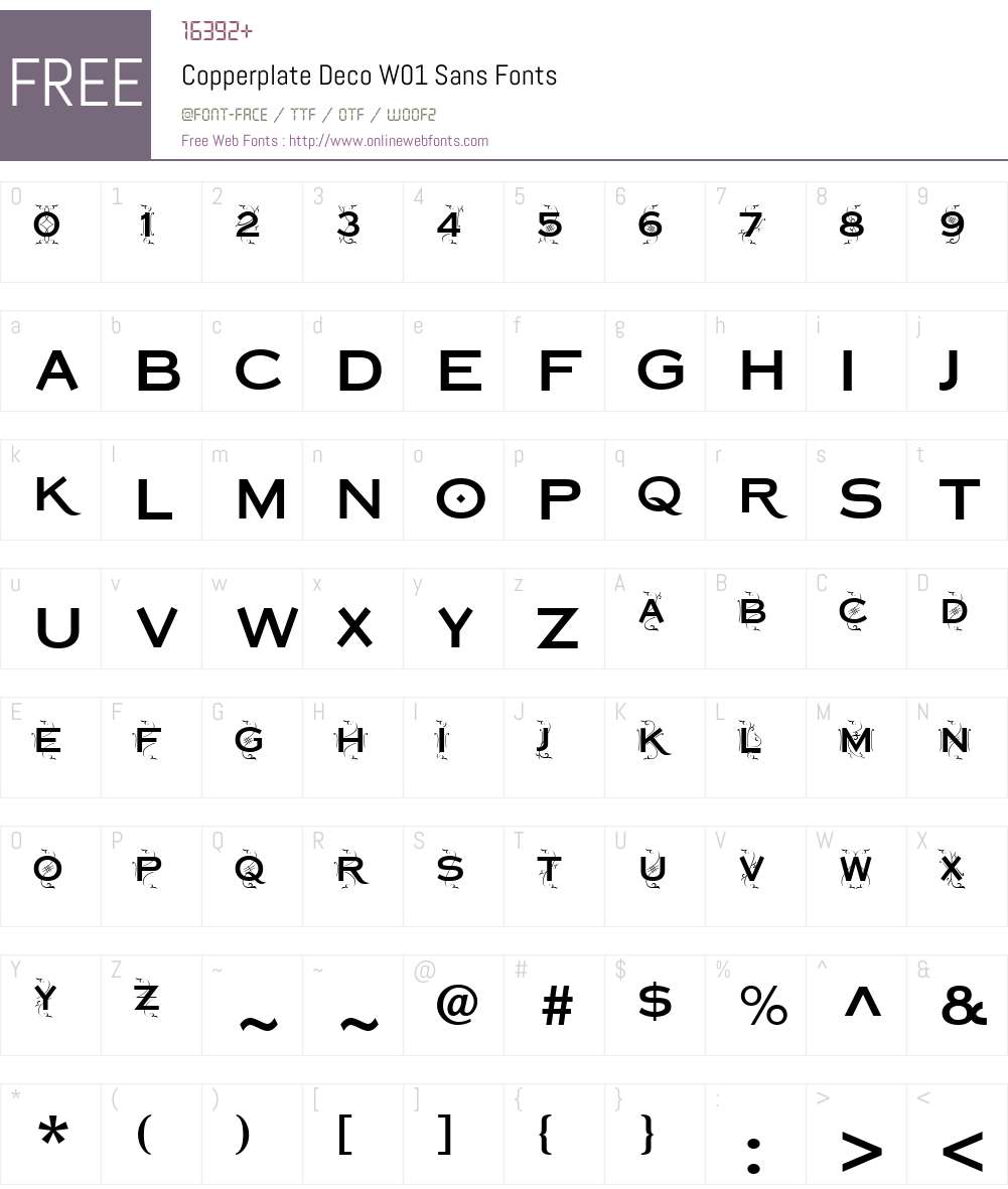 CopperplateDecoW01-Sans Font Screenshots
