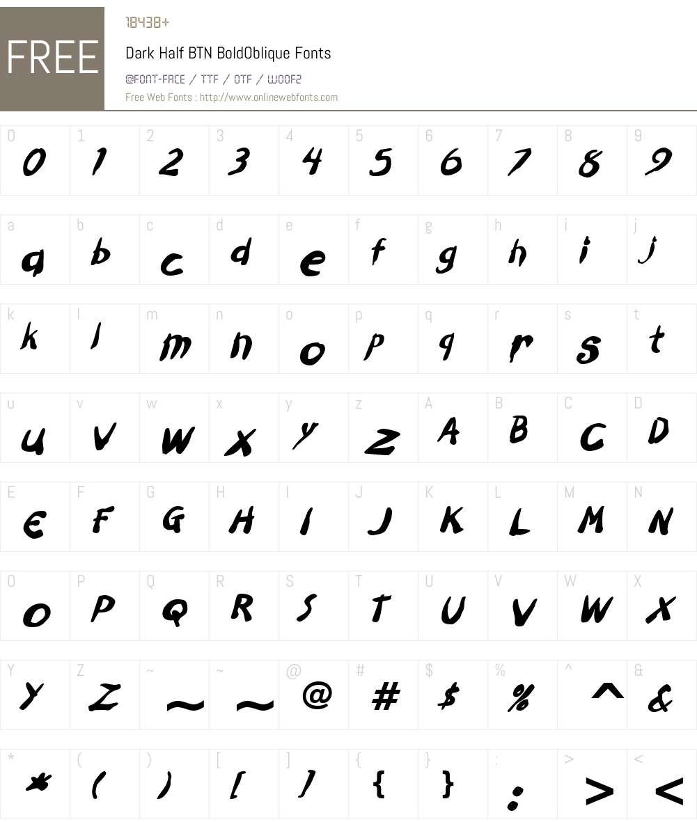 Dark Half BTN Font Screenshots