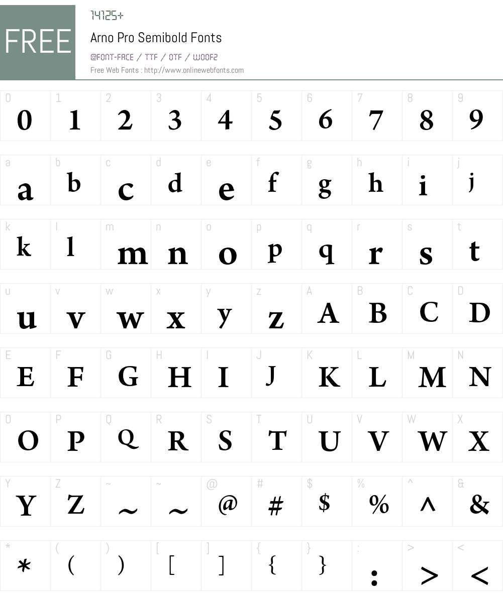 Arno Pro Font Screenshots