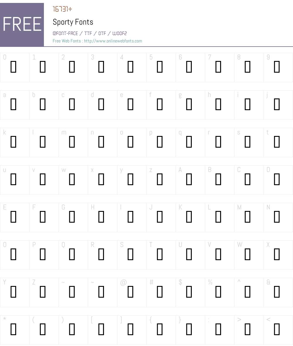 Sporty Font Screenshots