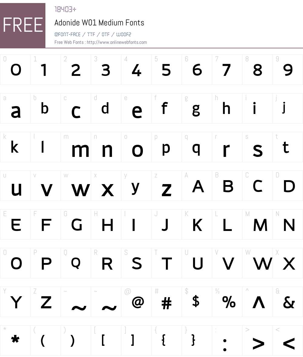 AdonideW01-Medium Font Screenshots