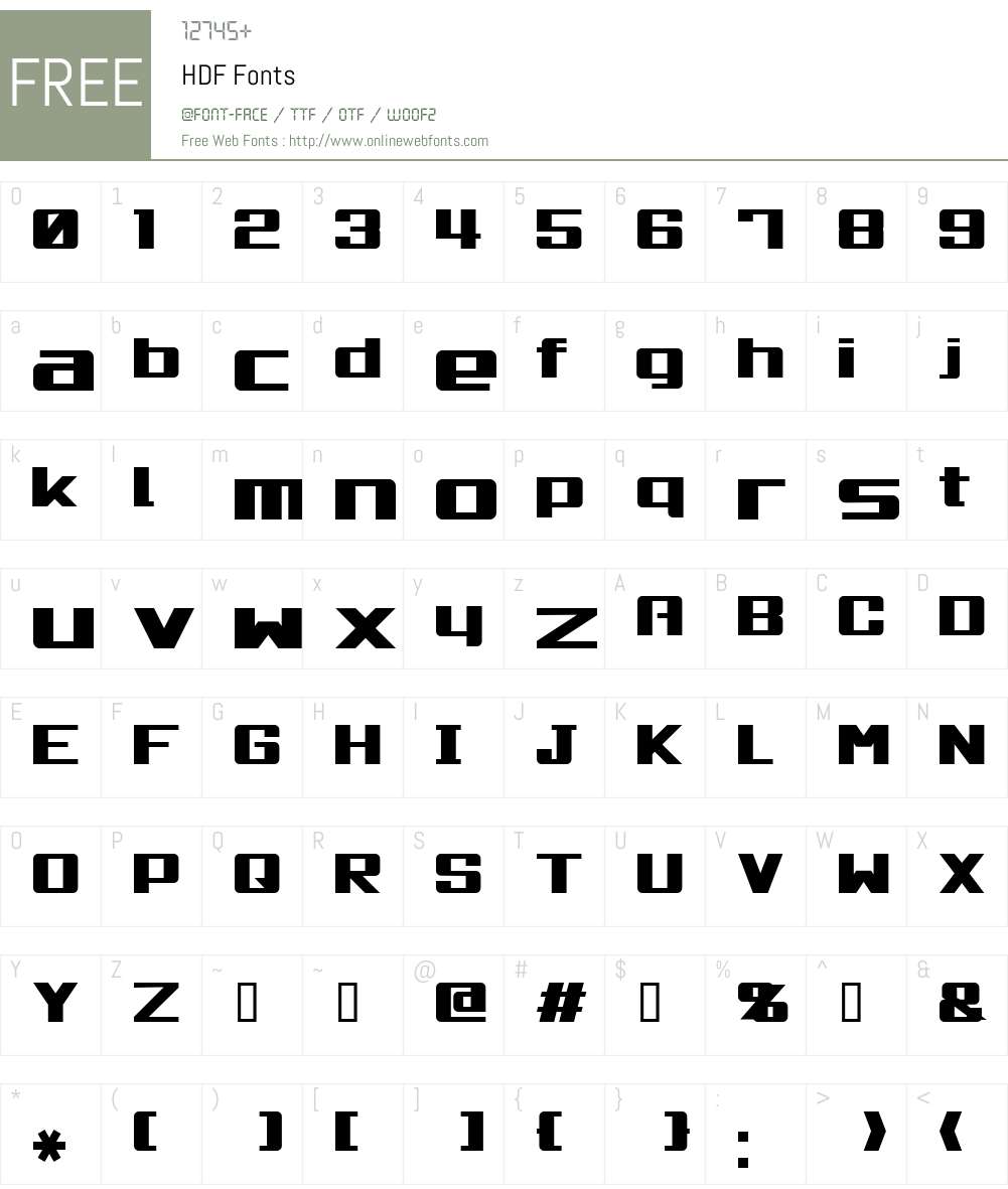 HDF Font Screenshots