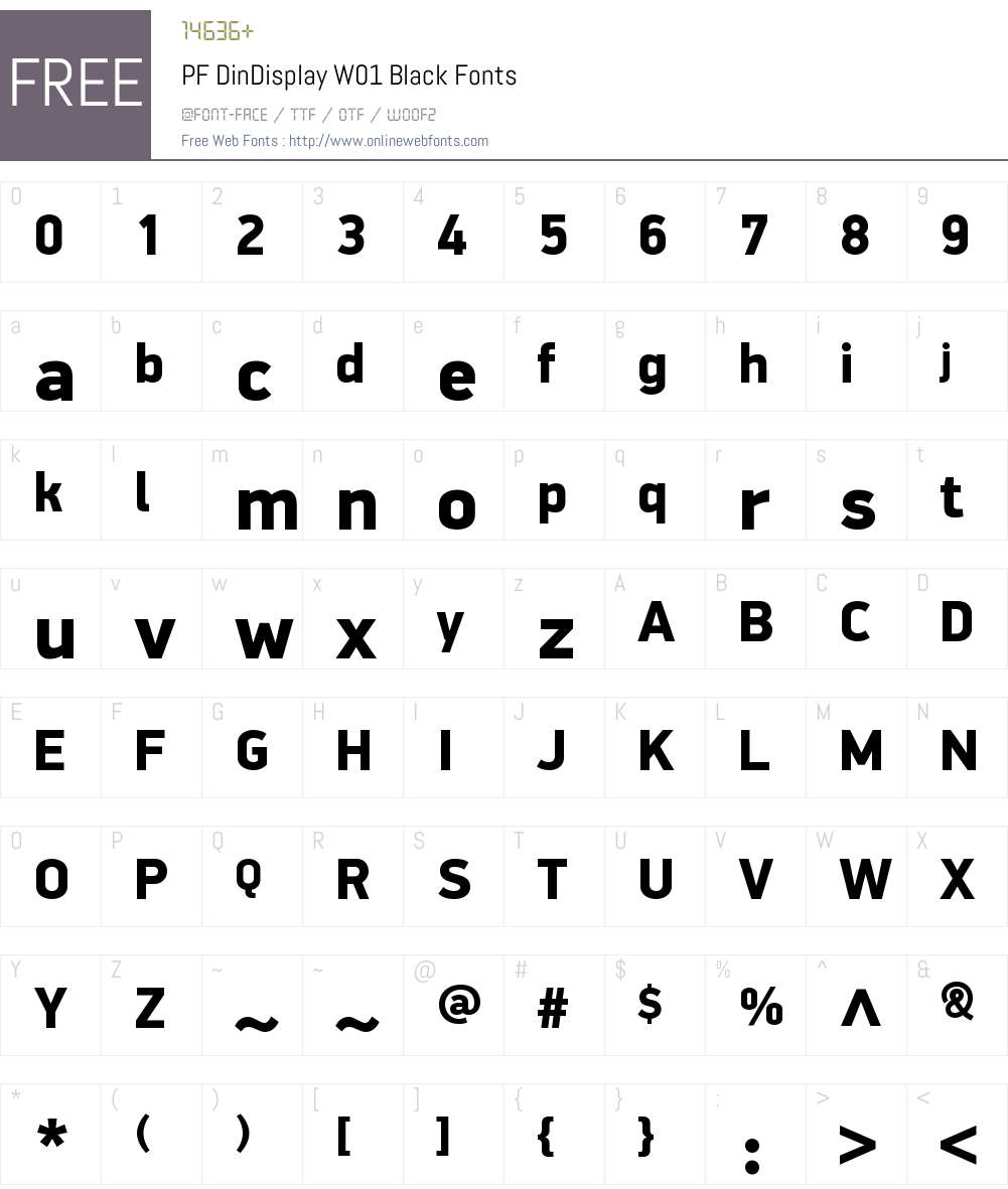 PFDinDisplayW01-Black Font Screenshots