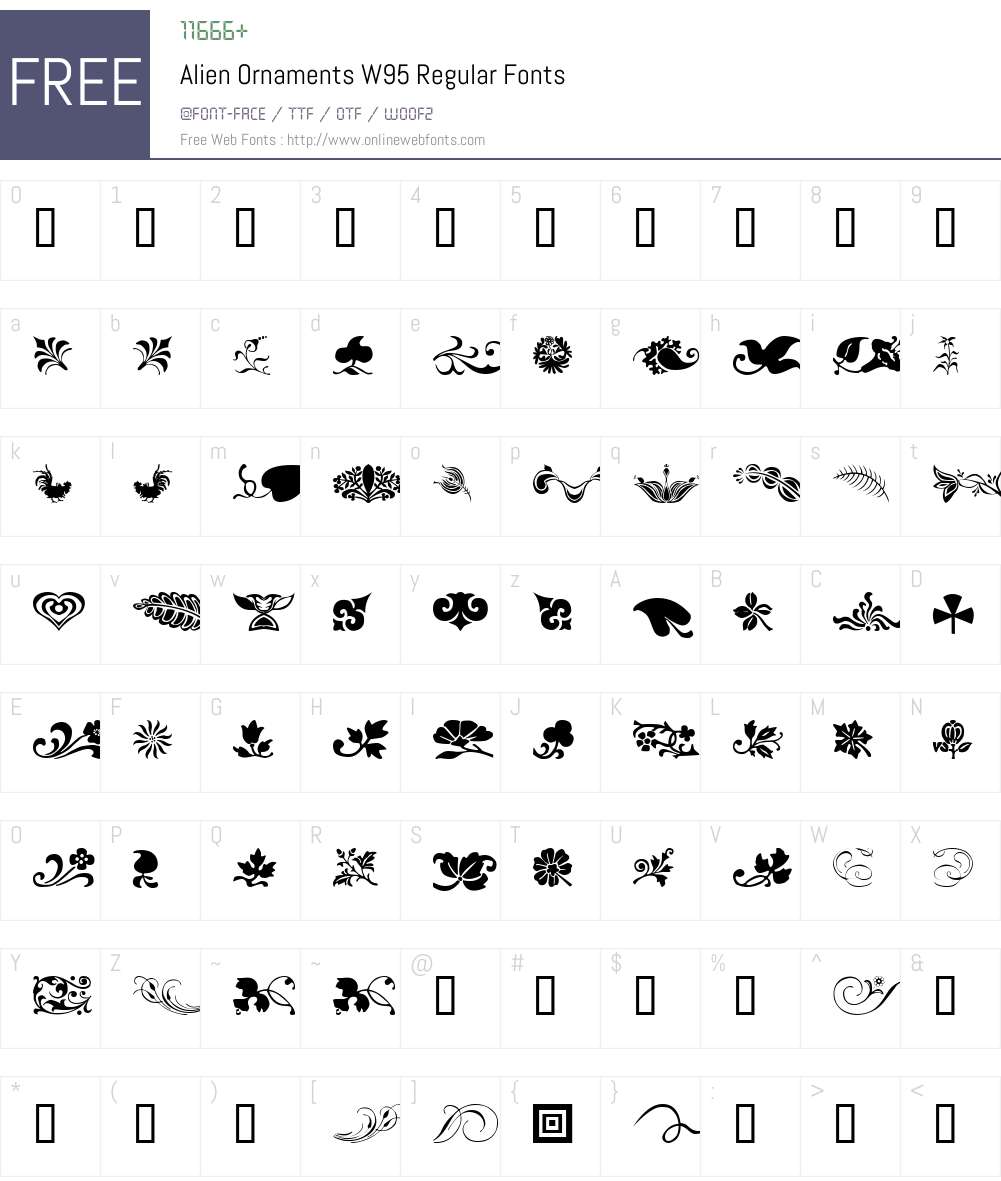 Alian Font Screenshots
