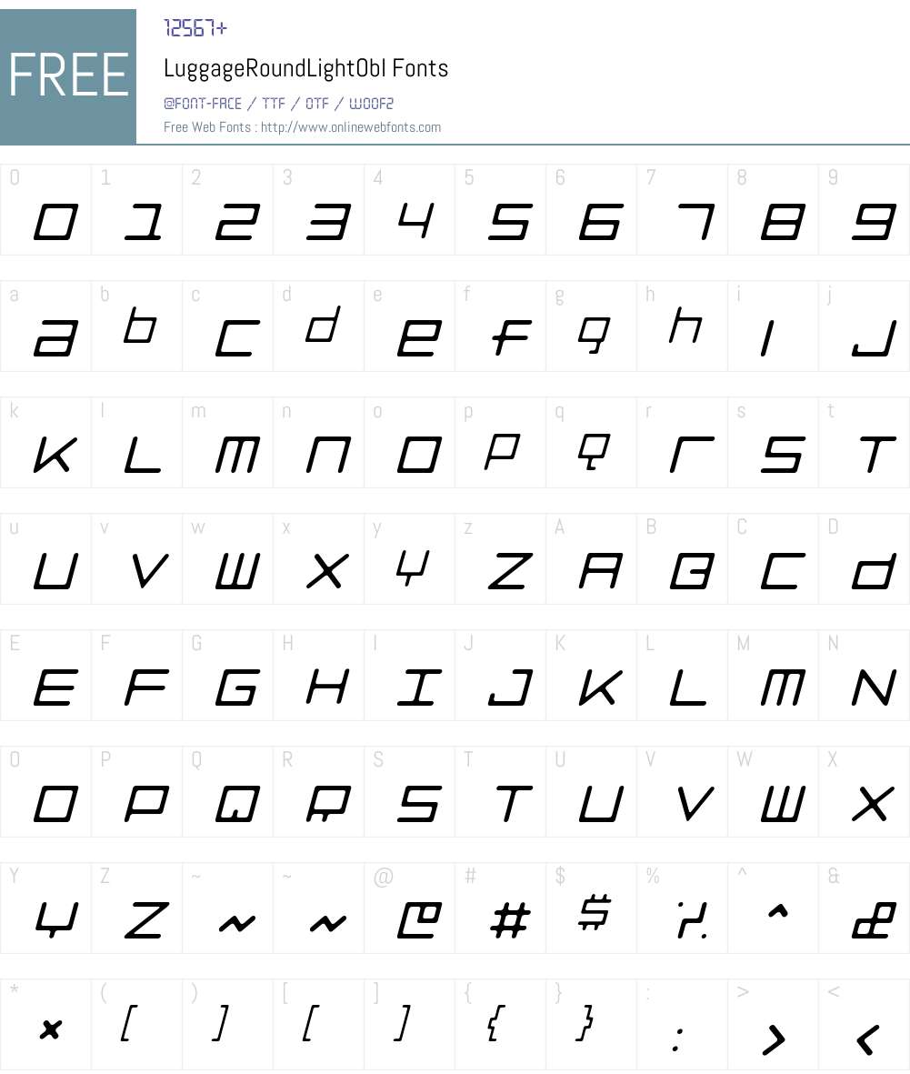 LuggageRound Font Screenshots