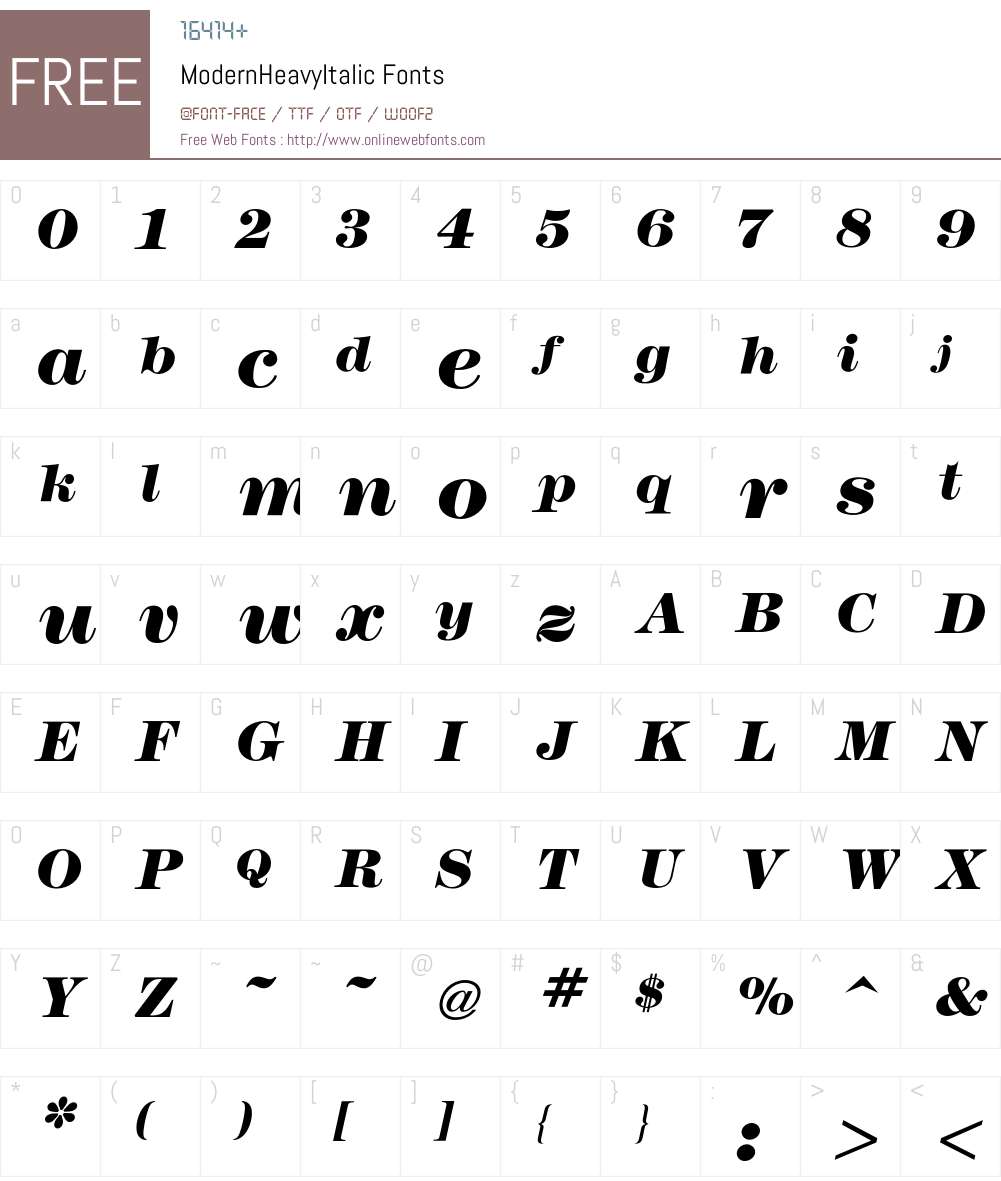 Modern Font Screenshots